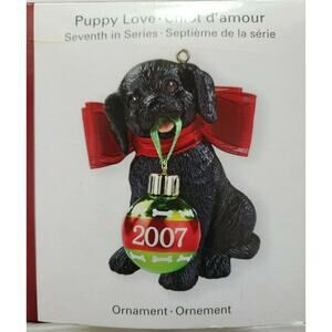Carlton Cards Christmas Ornament Heirloom 2007 Puppy Love 7th in Series Box U12